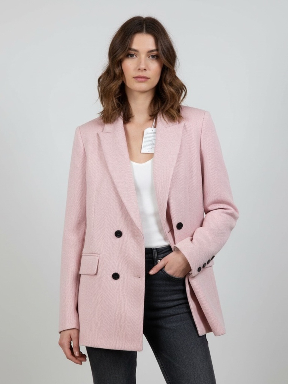 New Double-Breasted Blazer Jacket - Pink
Large
Classic